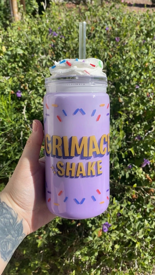 Grimace Shake Acrylic Snow Globe with Decorated Lid