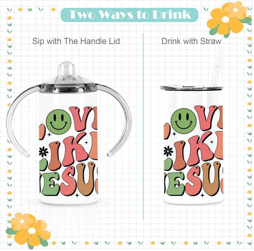 Personalized Floral Kids/Sippy Cup