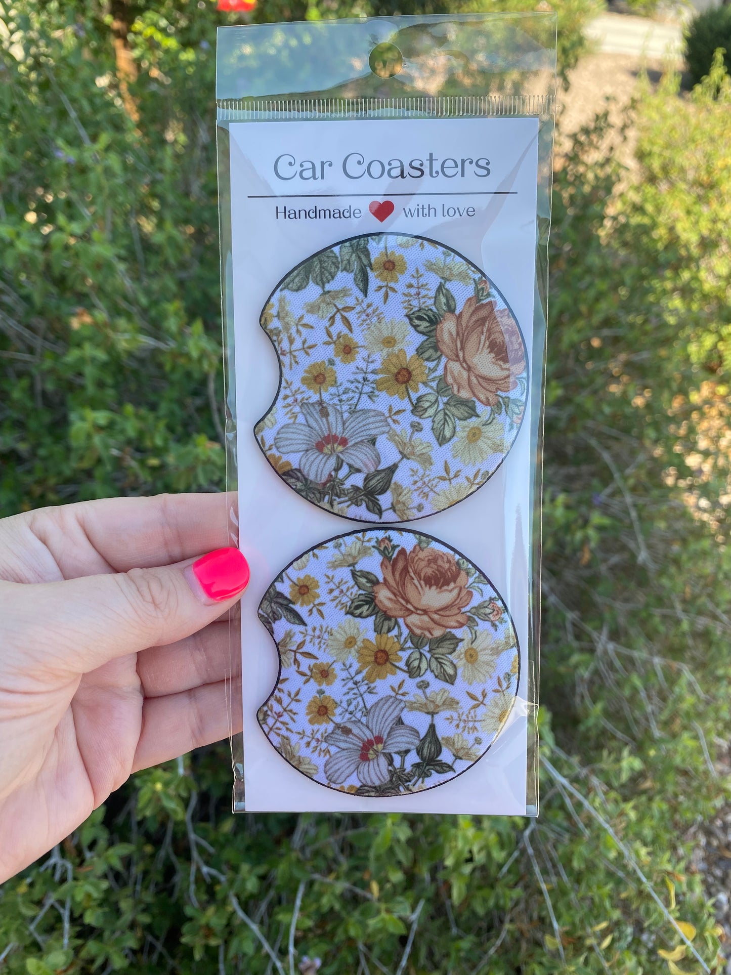 Floral Car Coasters