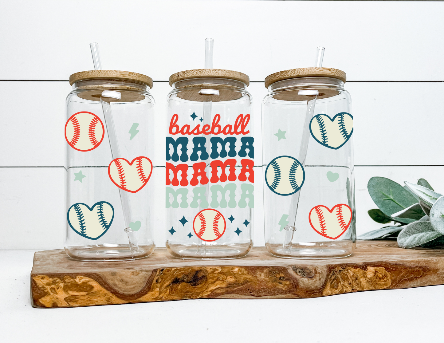 Baseball Mama Libbey Glass Cup