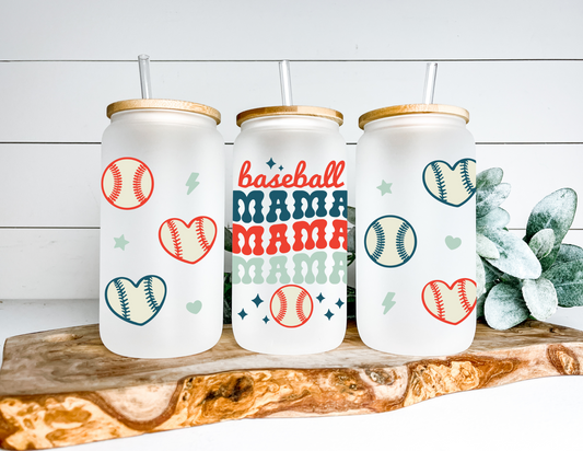 Baseball Mama Libbey Glass Cup