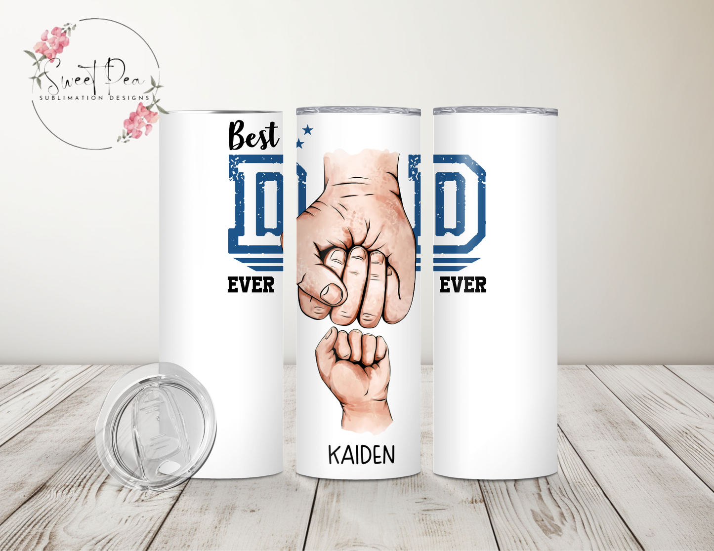 Best Dad Ever Personalized Hands 20oz Tumbler - Up to 4 Hands