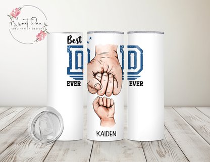 Best Dad Ever Personalized Hands 20oz Tumbler - Up to 4 Hands