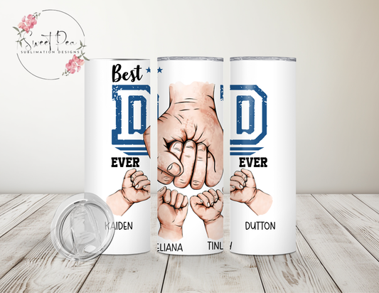 Best Dad Ever Personalized Hands 20oz Tumbler - Up to 4 Hands