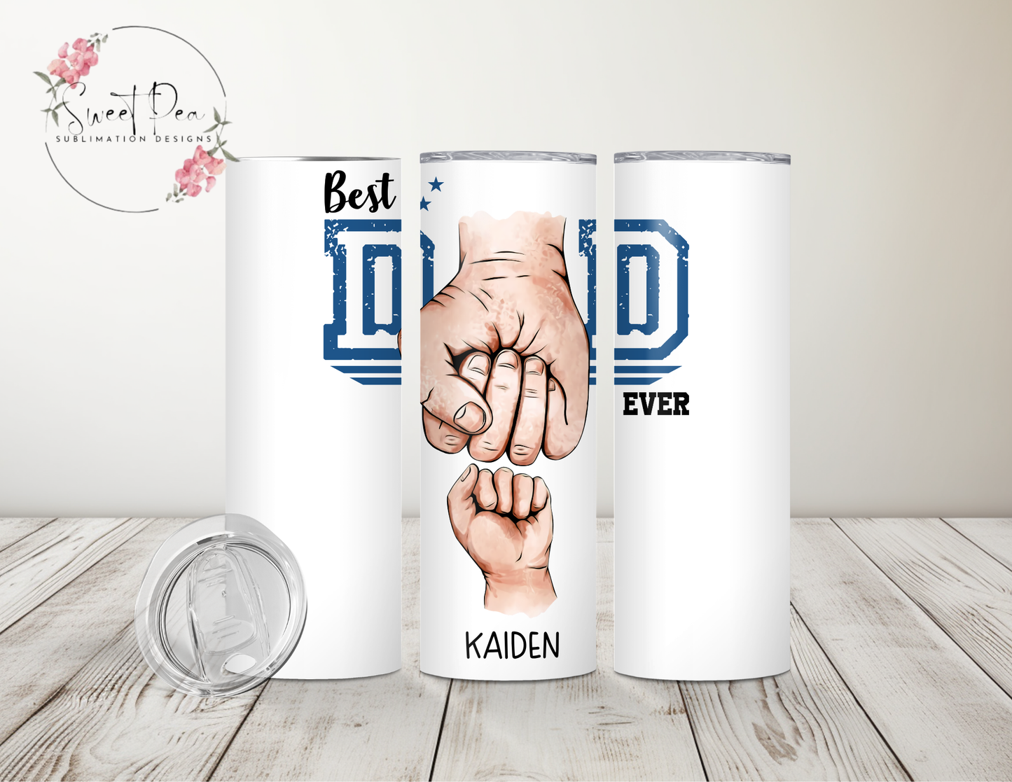 Best Dad Ever Personalized Hands 20oz Tumbler