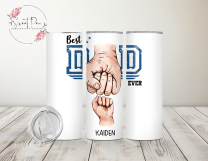 Best Dad Ever Personalized Hands 20oz Tumbler