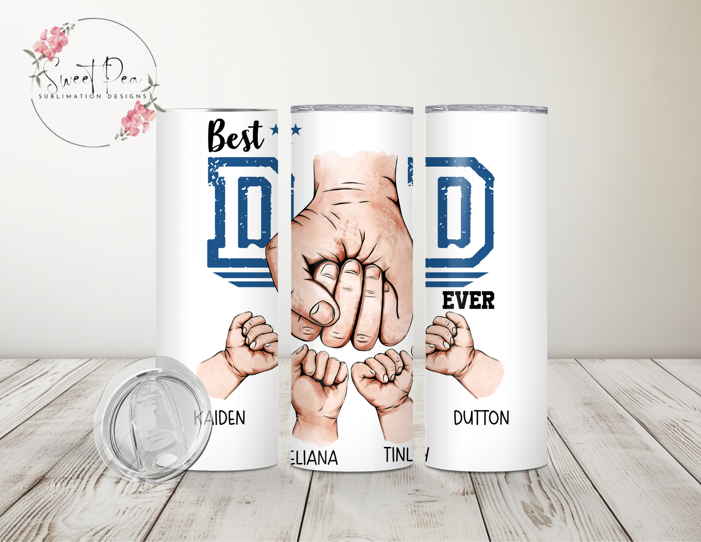 Best Dad Ever Personalized Hands 20oz Tumbler