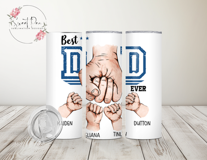 Best Dad Ever Personalized Hands 20oz Tumbler