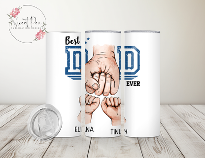 Best Dad Ever Personalized Hands 20oz Tumbler