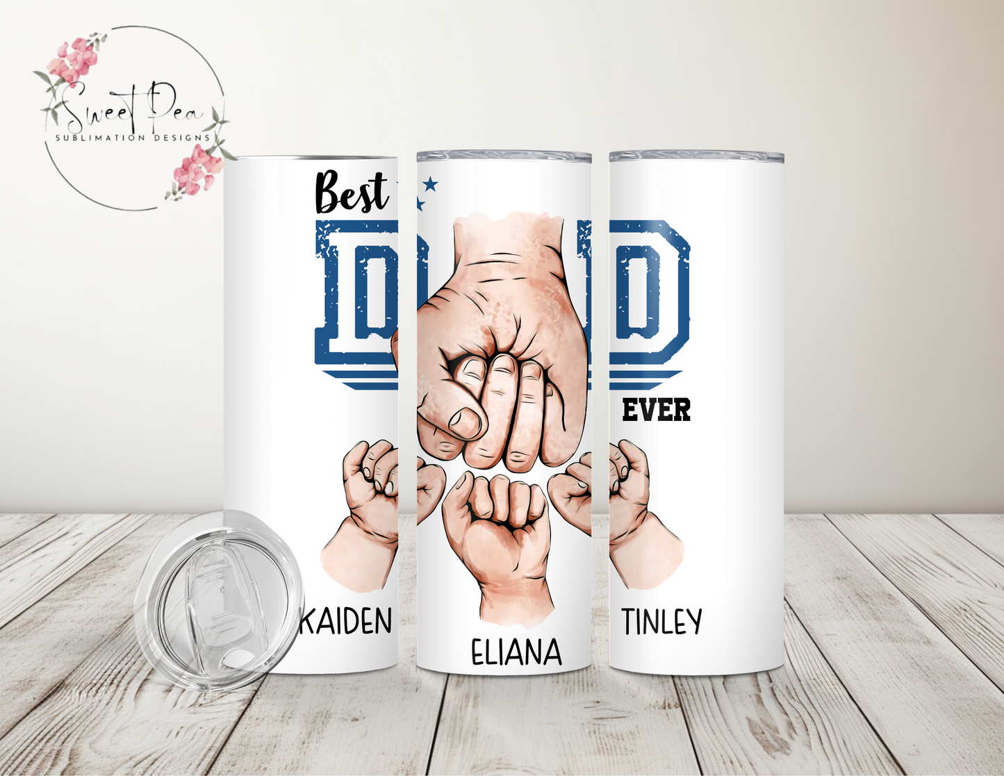 Best Dad Ever Personalized Hands 20oz Tumbler