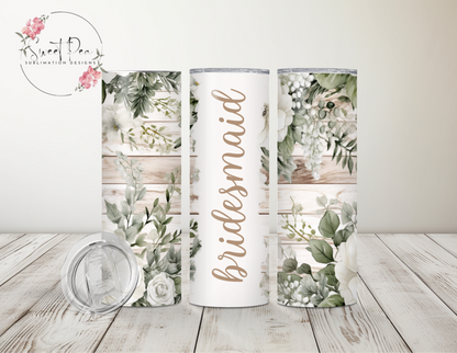 Rustic Floral Bridal Party 20oz Tumbler