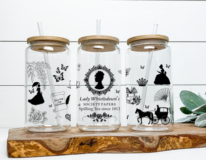 Lady Whistledown Bridgerton Glass Cup