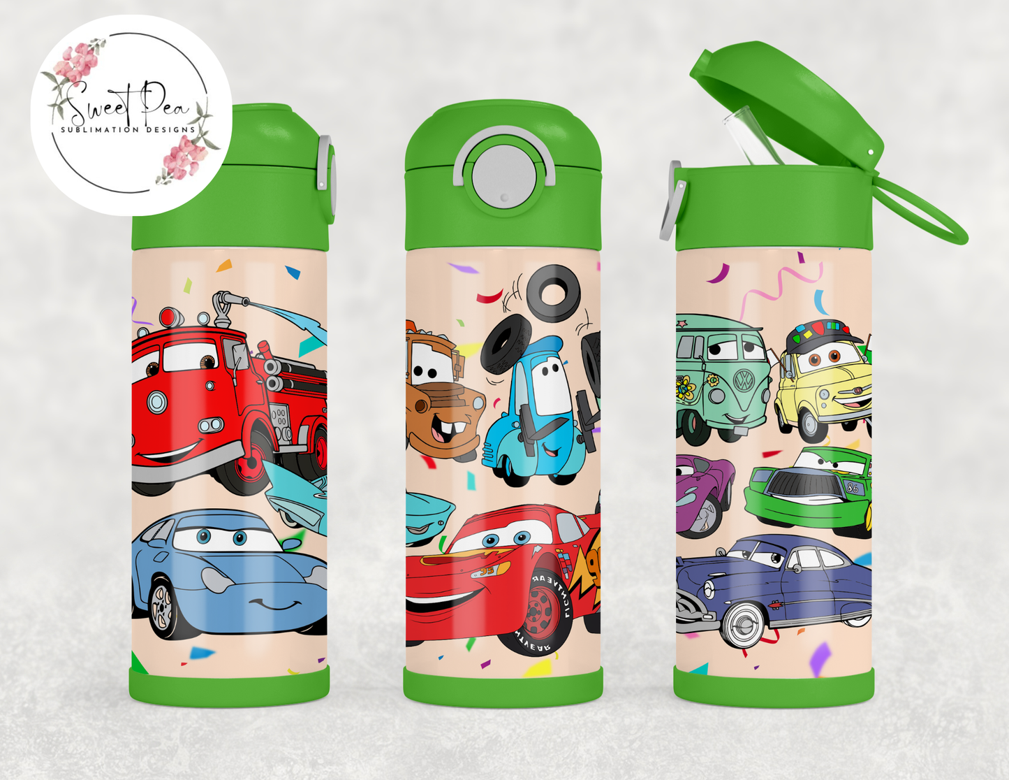 Cars 12oz Kids Flip Top Tumbler