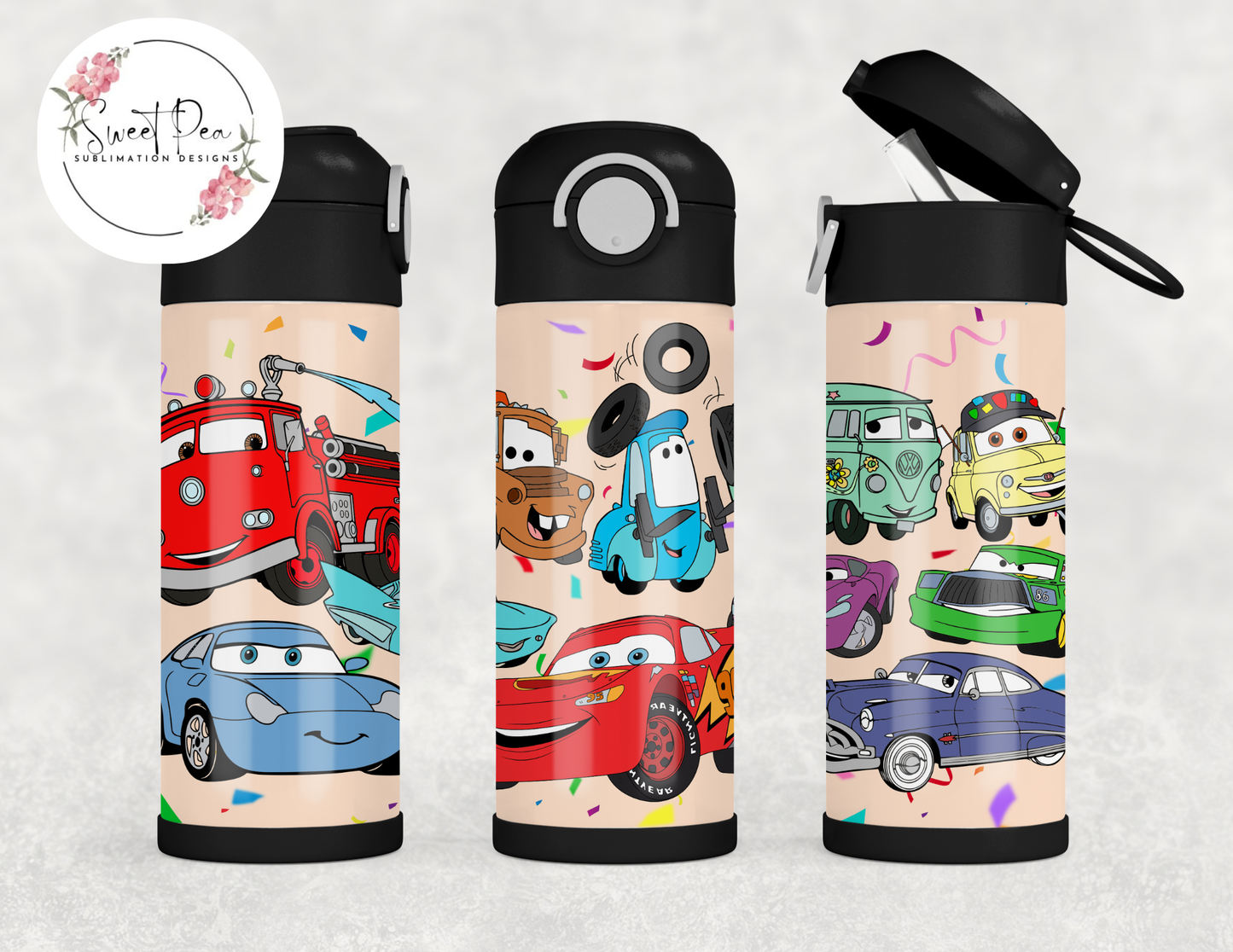 Cars 12oz Kids Flip Top Tumbler