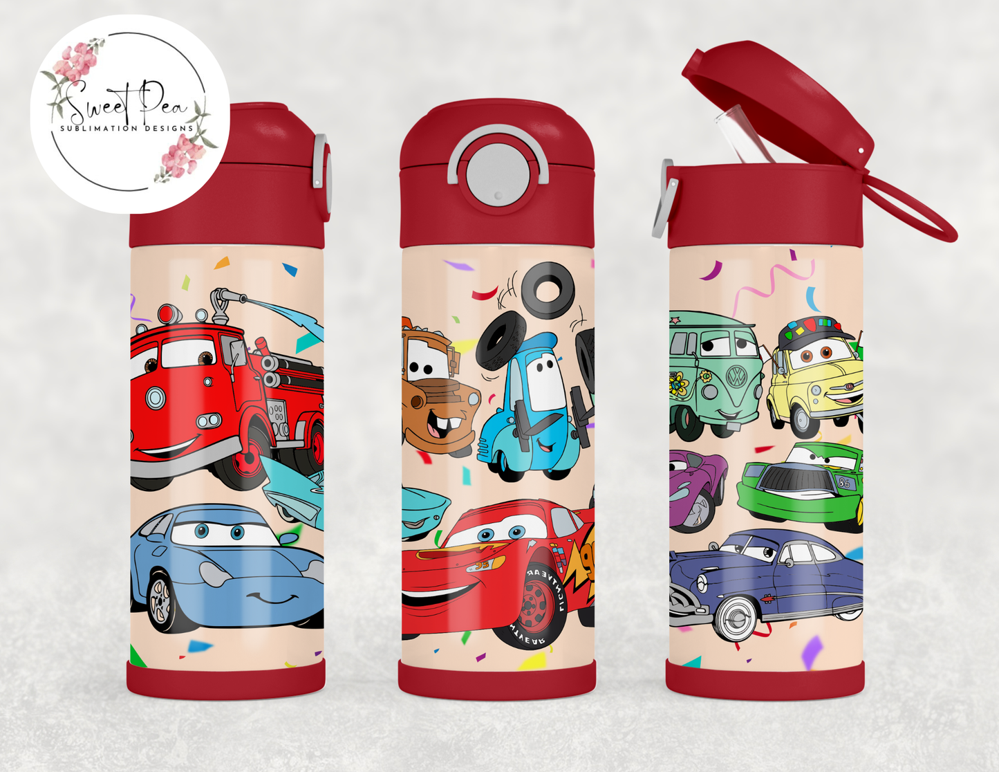 Cars 12oz Kids Flip Top Tumbler
