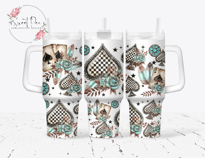 Checkered Spades 40oz Tumbler