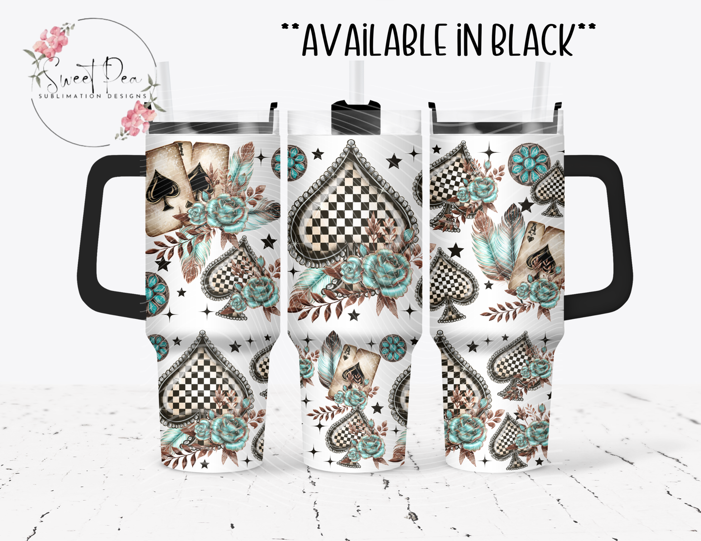 Checkered Spades 40oz Tumbler