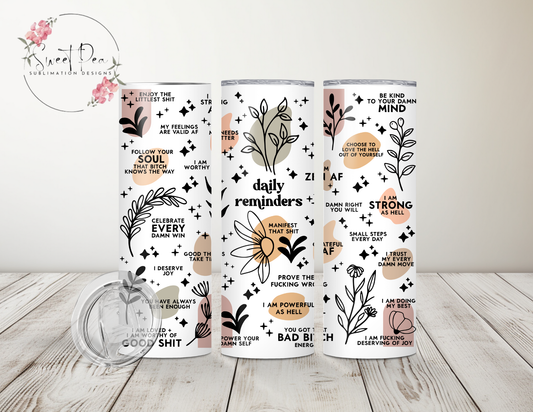 Daily Reminders "Vulgar Edition" 20oz Tumbler