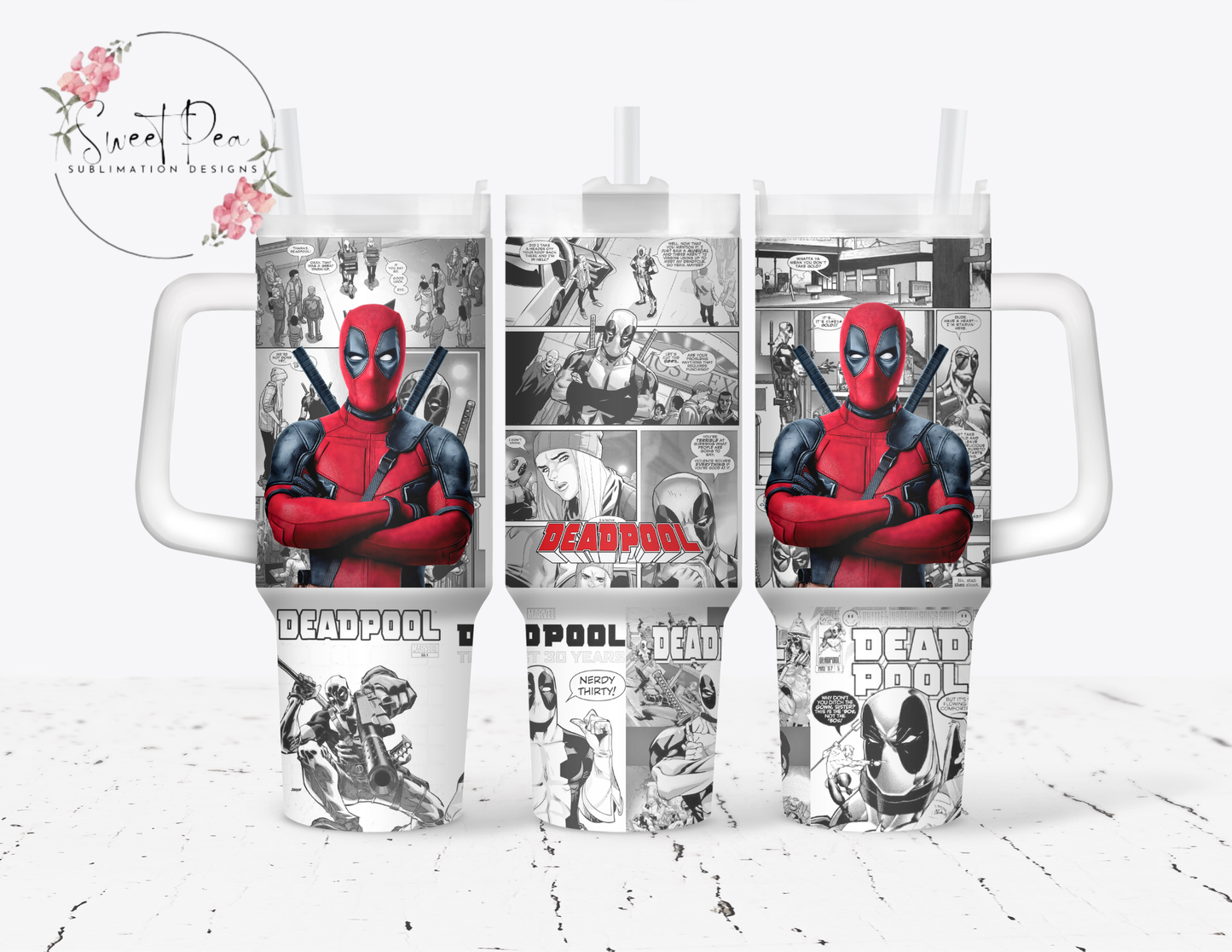 Deadpool Comic 40oz Tumbler