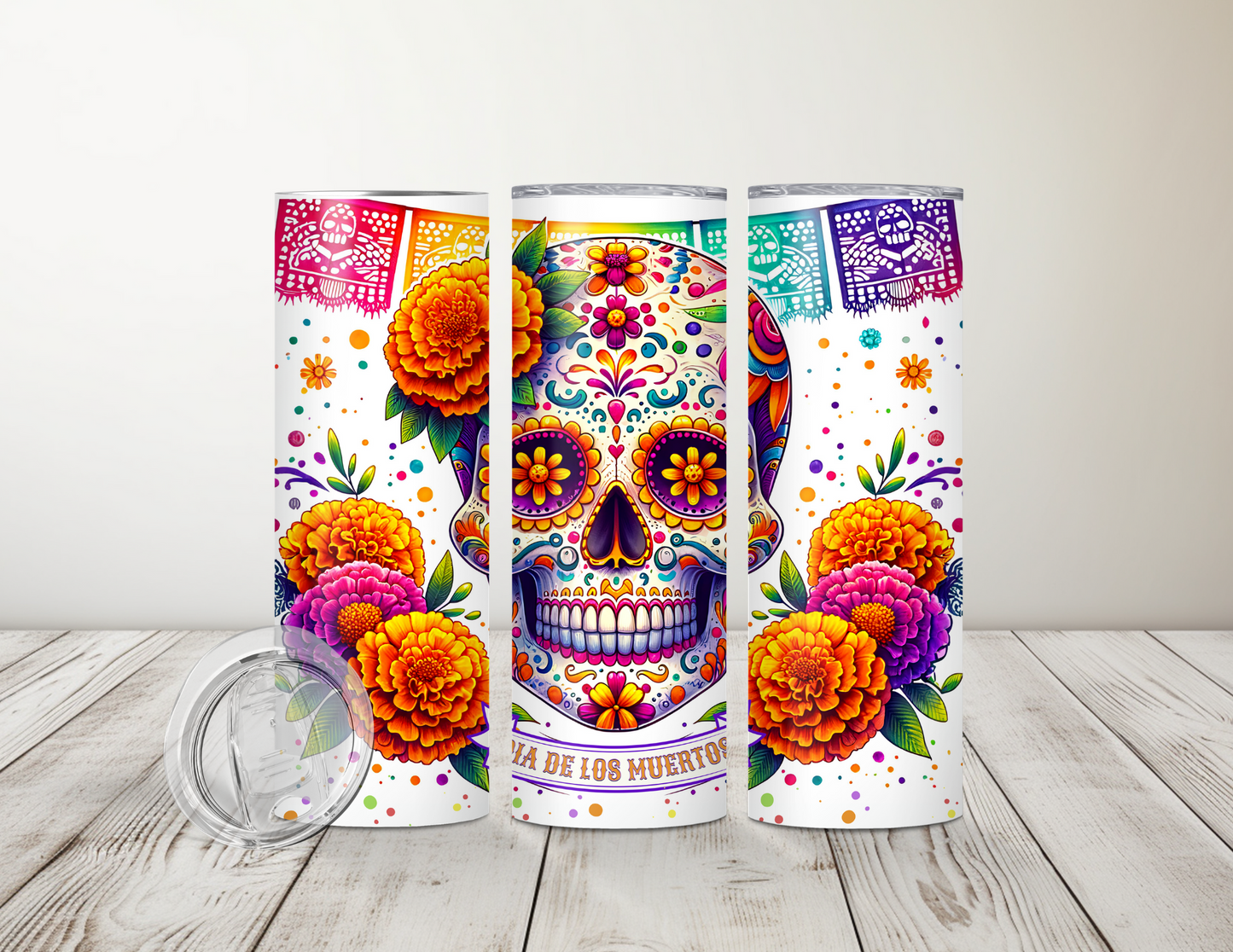 Colorful Sugar Skull - Dia De Los Muertos 20oz Tumbler