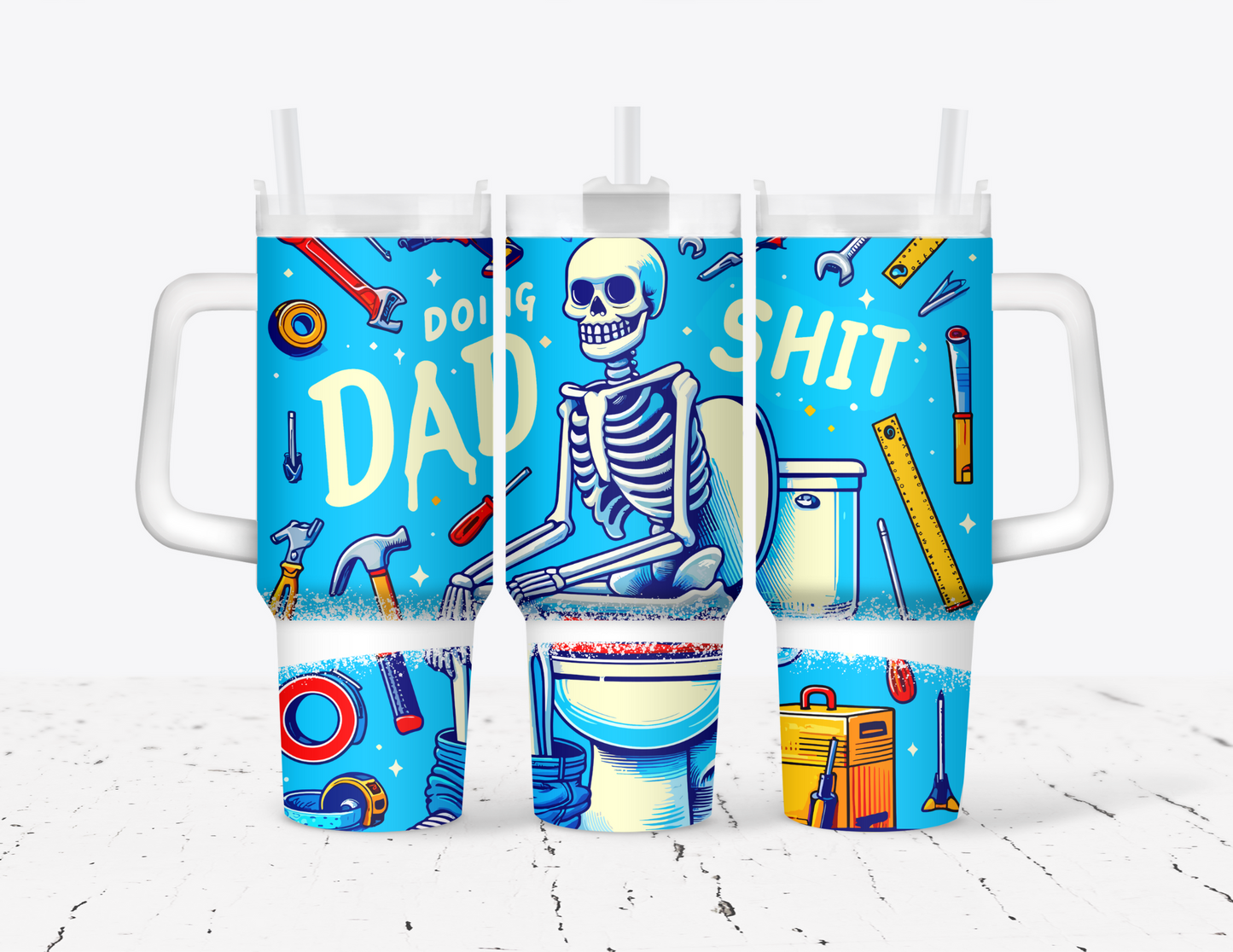 Doing Dad Shit 40 oz Tumbler with Handle