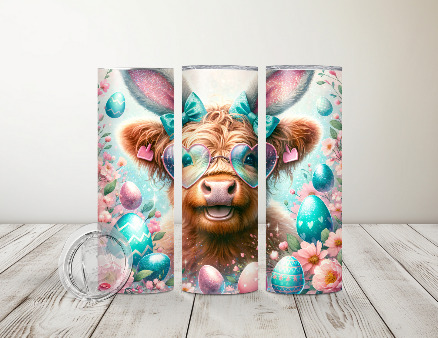 Easter Highland Cow 20 oz Tumbler