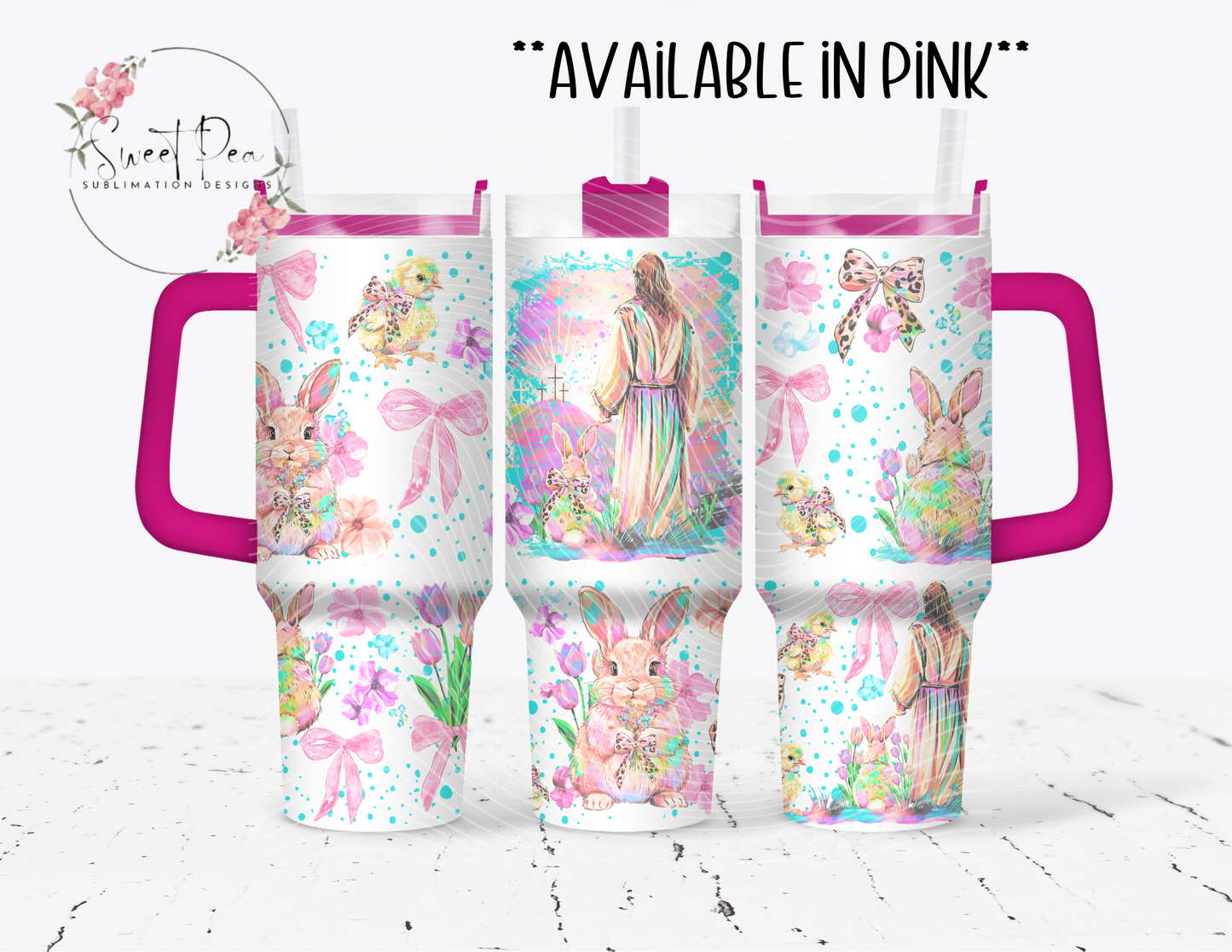 Jesus & Bunny Christian Watercolors 40oz Tumbler