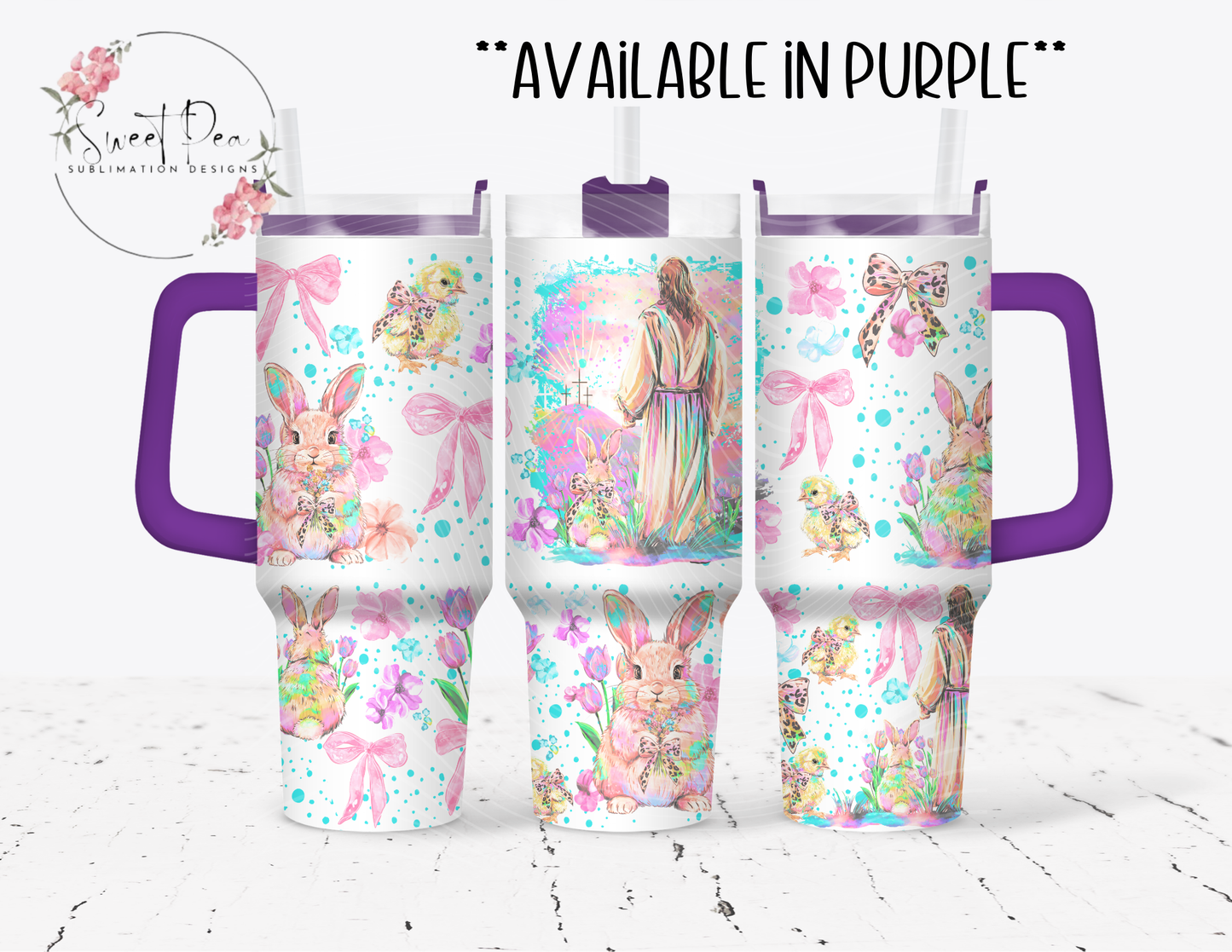 Jesus & Bunny Christian Watercolors 40oz Tumbler