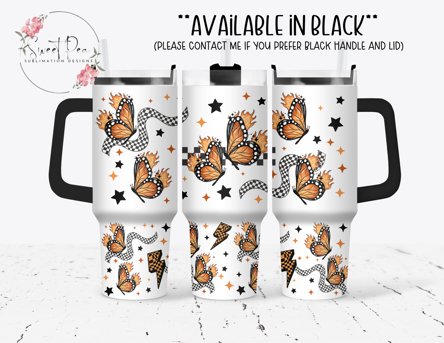 Fire Butterflies 40oz Tumbler