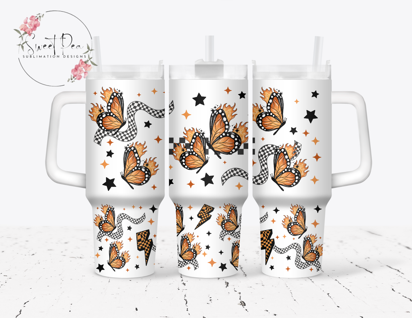 Fire Butterflies 40oz Tumbler