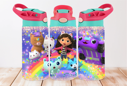 Gabby's Dollhouse Kids 12oz Flip Top Tumbler