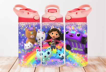 Gabby's Dollhouse Kids 12oz Flip Top Tumbler