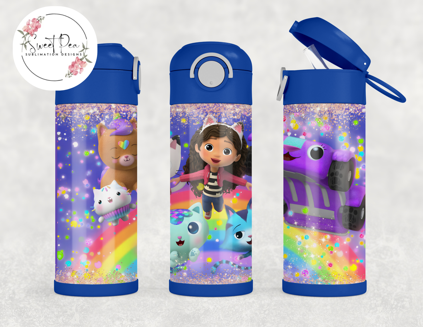 Gabby's Dollhouse Kids 12oz Flip Top Tumbler