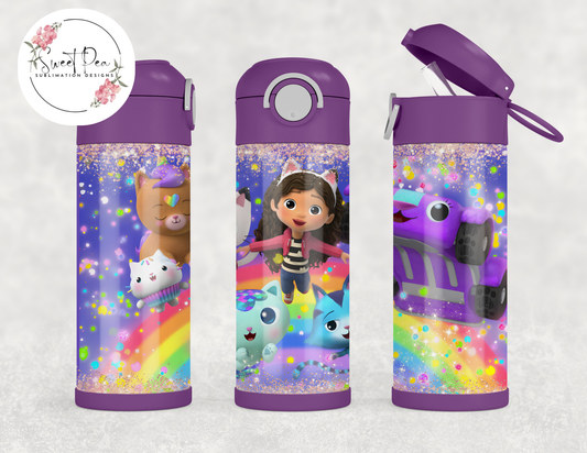 Gabby's Dollhouse Kids 12oz Flip Top Tumbler