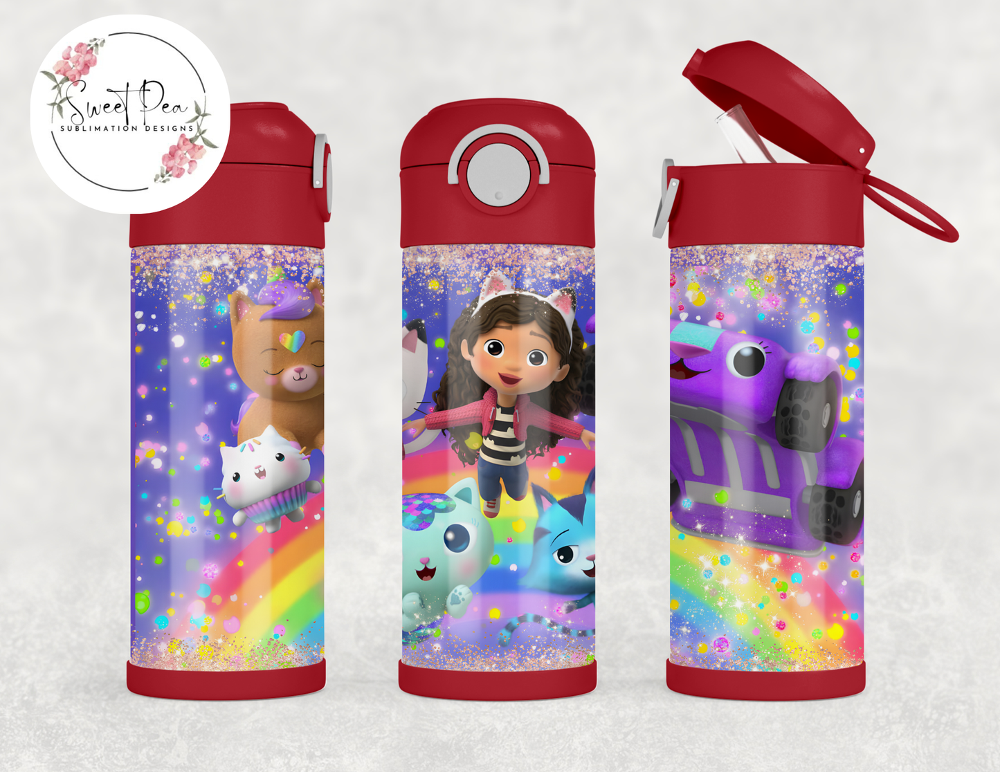 Gabby's Dollhouse Kids 12oz Flip Top Tumbler