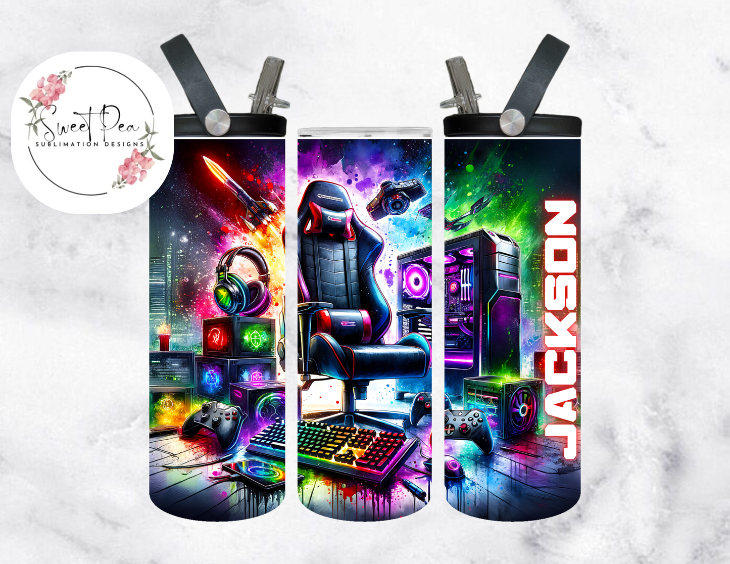 Gaming 20oz Flip Top Tumbler