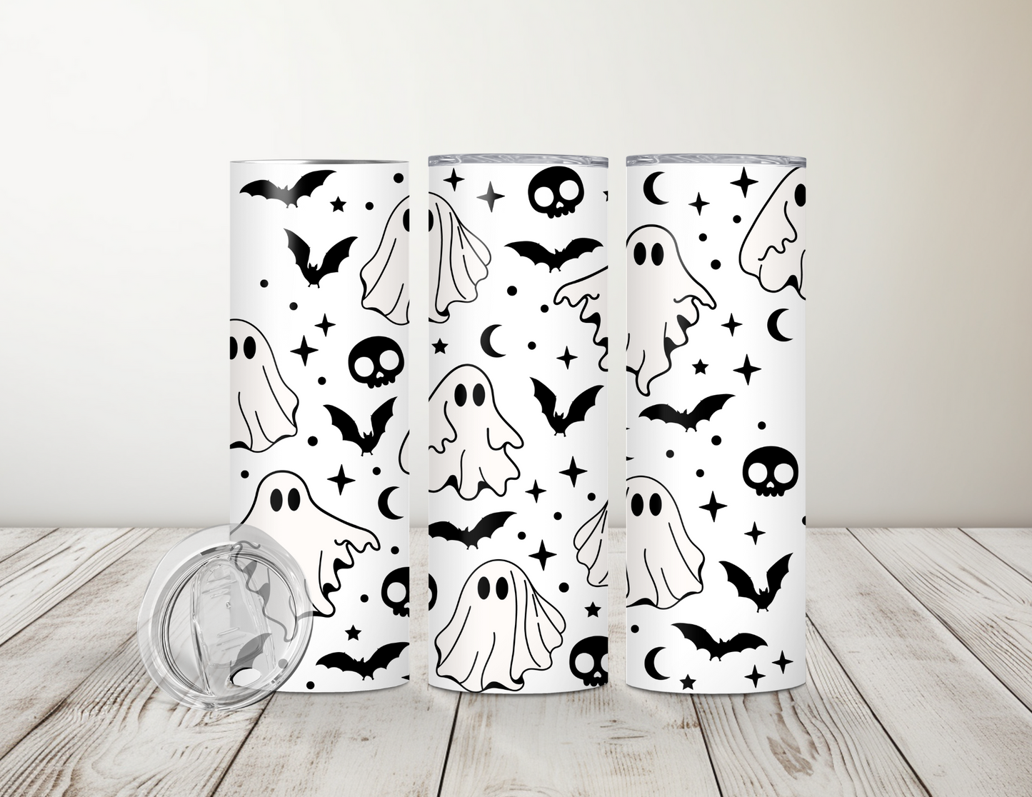 Halloween Black & White 20oz Skinny Tumbler