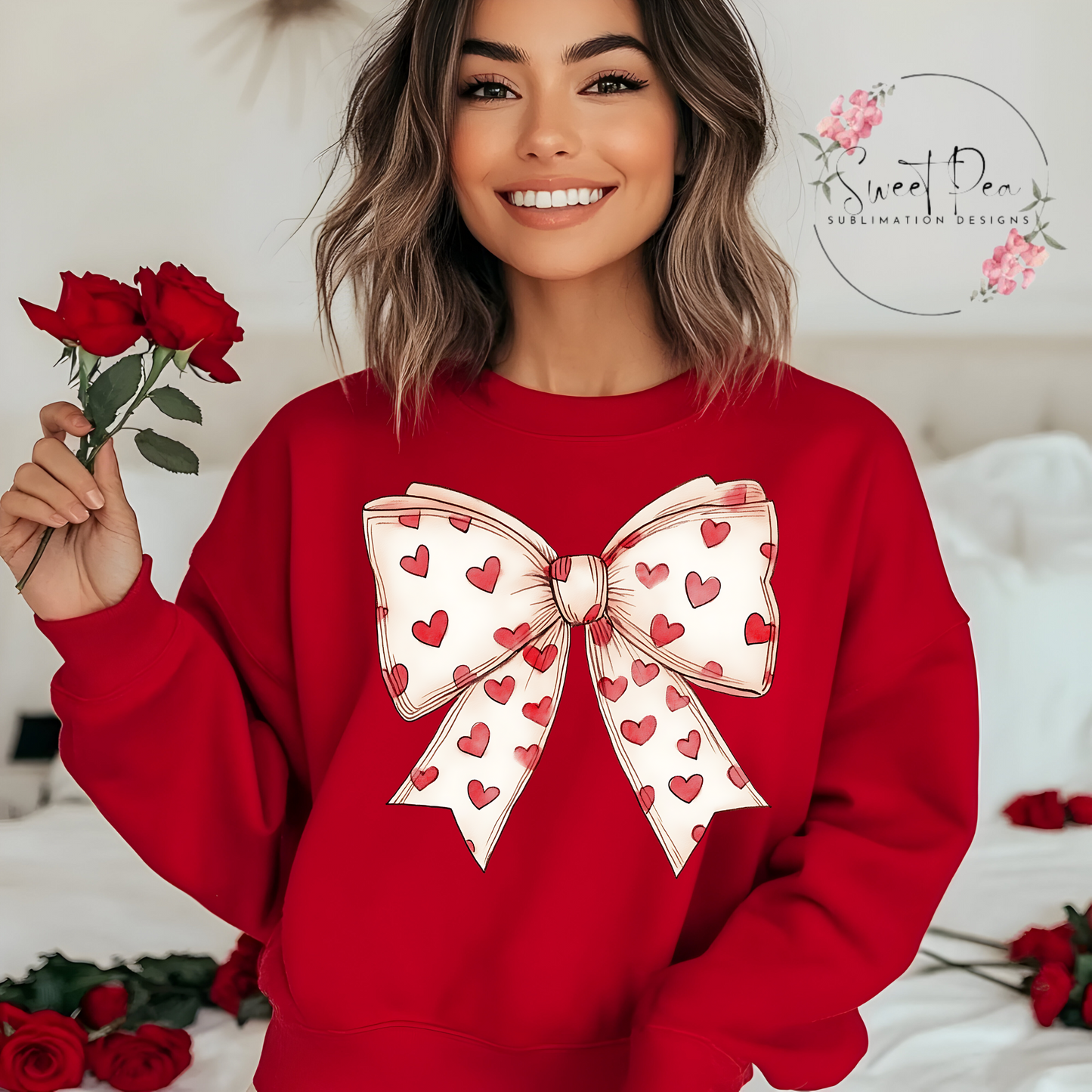 Valentines Bow T-shirt or Sweatshirt