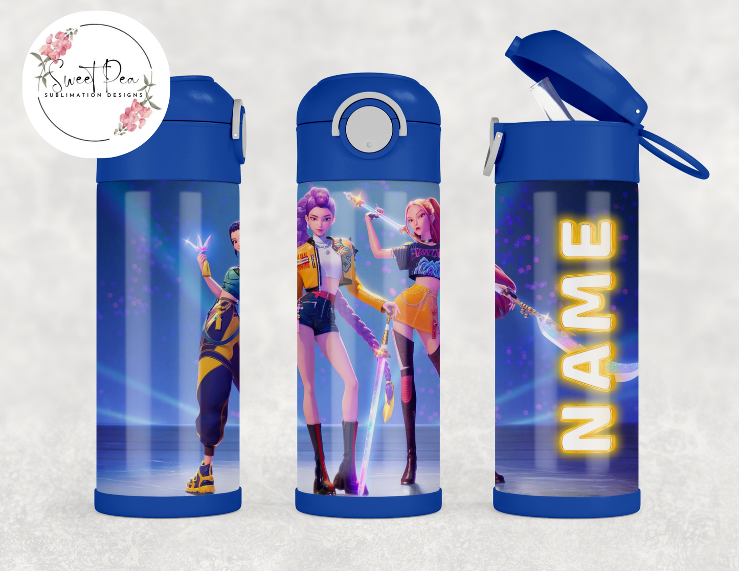 K-Pop Demon Hunters Huntrix 12 oz Kids Flip Top Tumbler