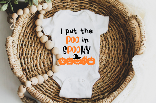 I put the POO in Spooky Halloween Baby Onesie