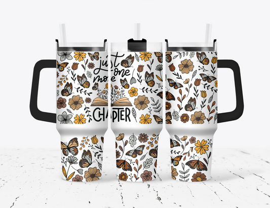Just One More Chapter, Book Lover 40 oz Tumbler with handle