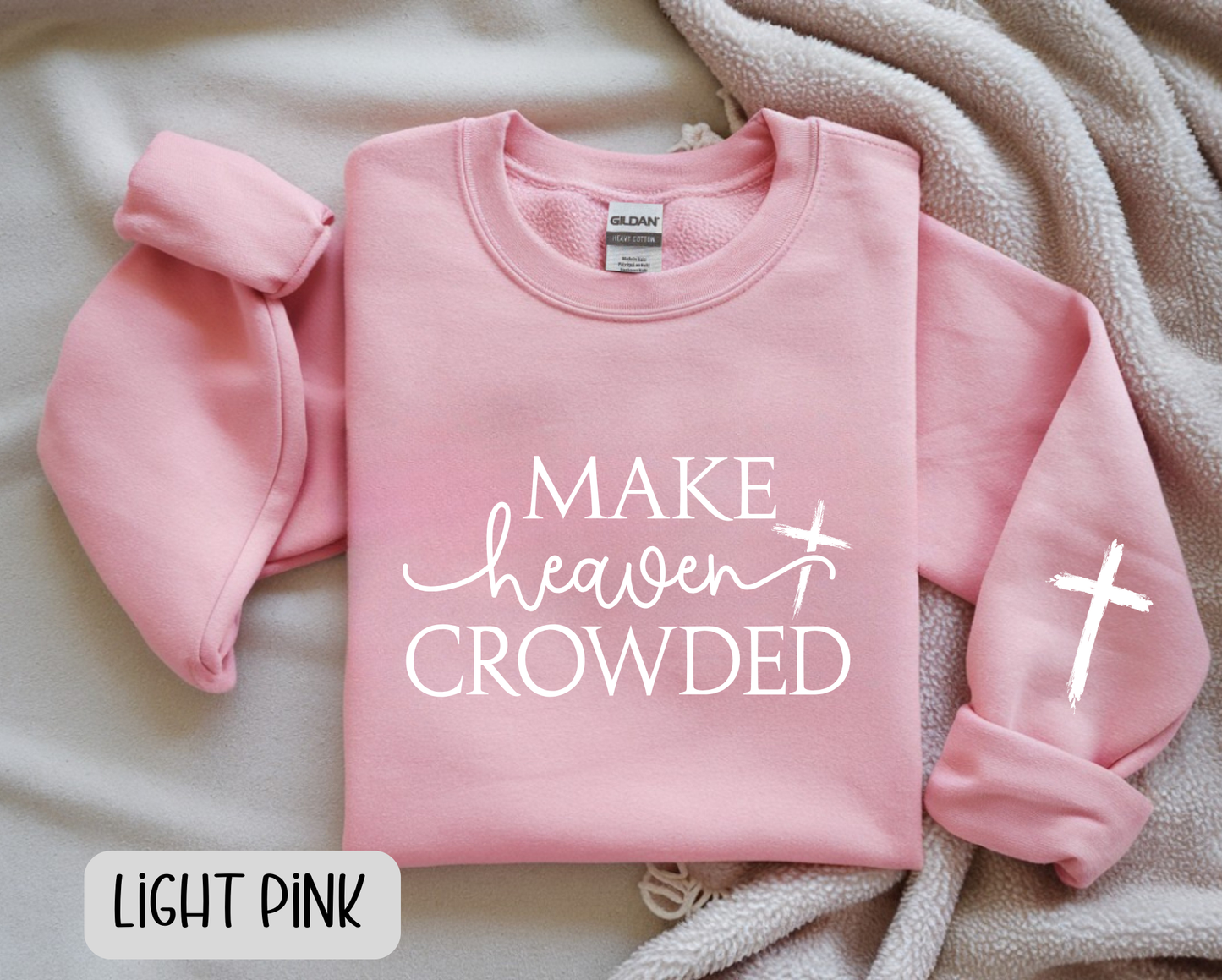 Make Heaven Crowded Sweatshirt with Cross Sleeve