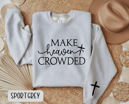 Make Heaven Crowded Sweatshirt with Cross Sleeve
