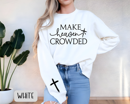 Make Heaven Crowded Sweatshirt with Cross Sleeve