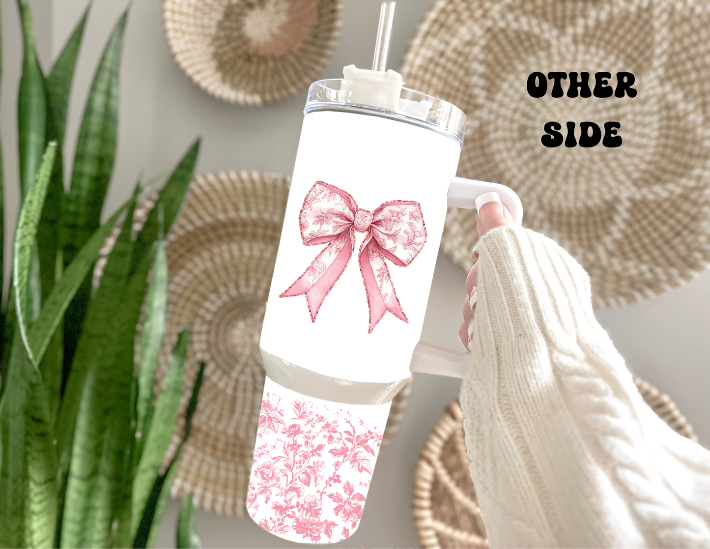 Mama Pink Chinoiserie 40oz Tumbler