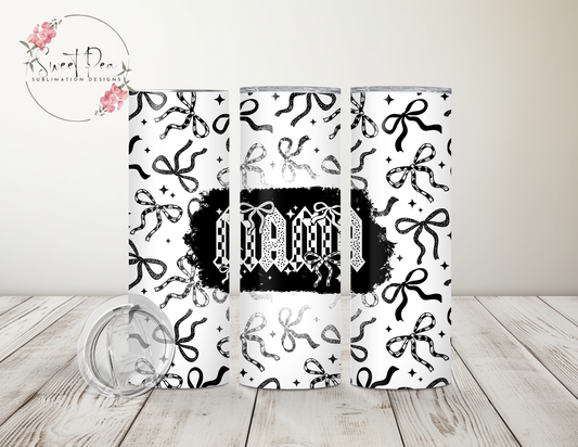 Mama Checkered Black & White 20oz Tumbler