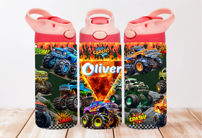 Monster Trucks Kids 12oz Flip Top Tumbler
