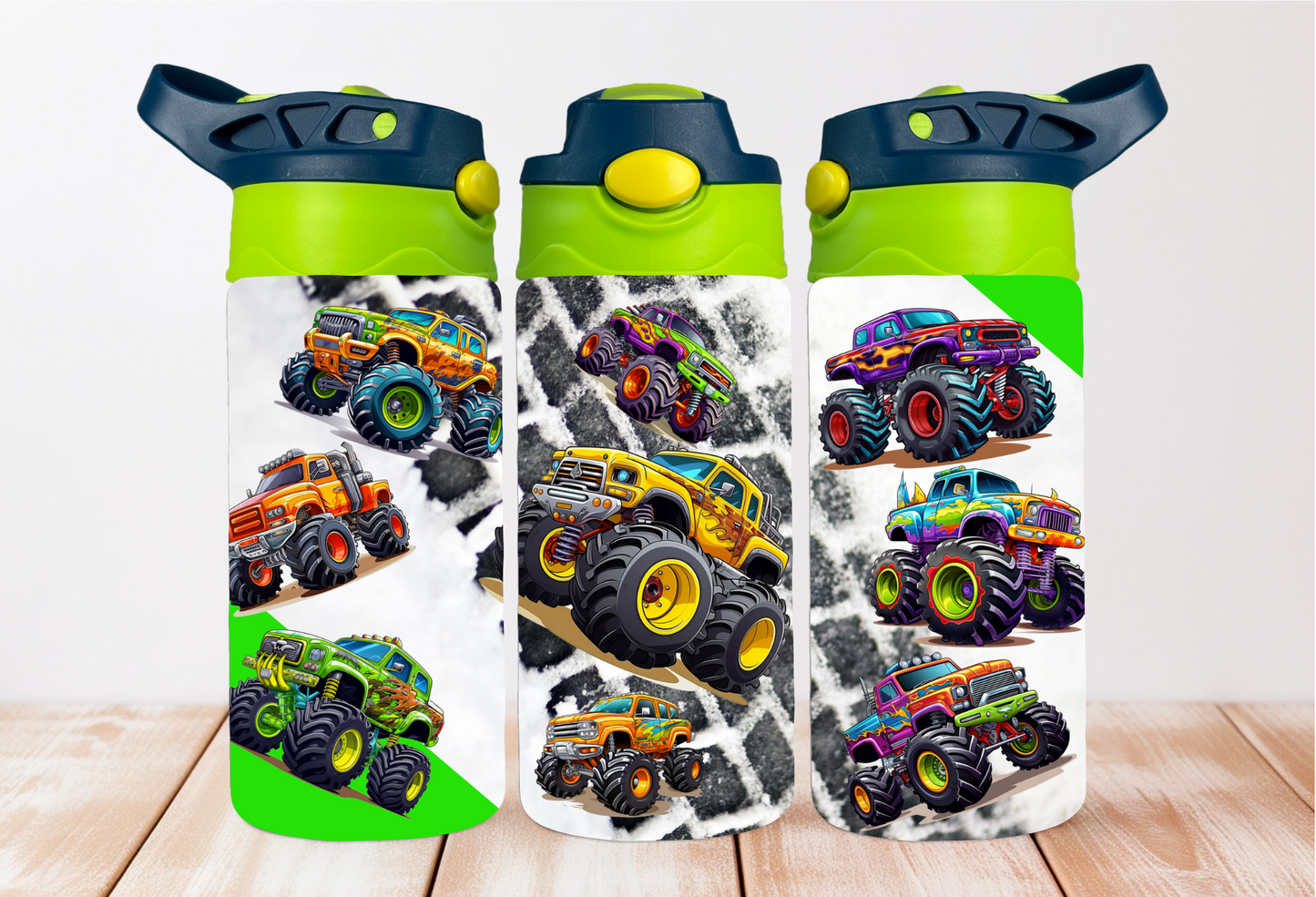 Monster Trucks Kids 12 oz Flip Top Tumbler