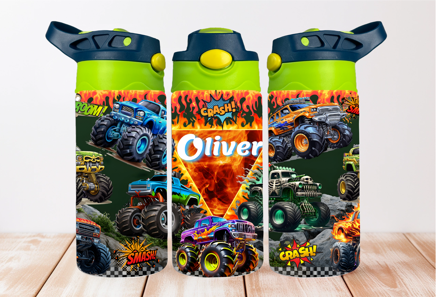 Monster Trucks Kids 12oz Flip Top Tumbler