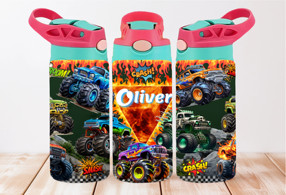Monster Trucks Kids 12oz Flip Top Tumbler